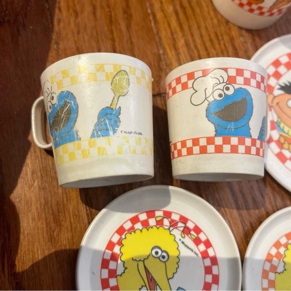 Vintage Chilton Globe Inc Muppets Sesame Street Play Dishes Tea Set 7 pieces - Picture 5 of 12